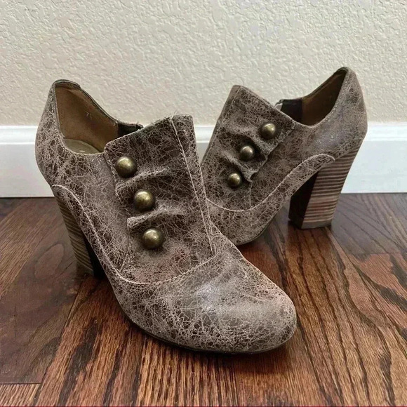 Seychelles Los Angeles Ankle Bootie Boots Brown Leather Women Size 7.5 Side Zip - Picture 4 of 15